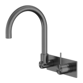 Mecca Wall Basin/Bath Nero Mixer Swivel Spout Handle Up - Gunmetal